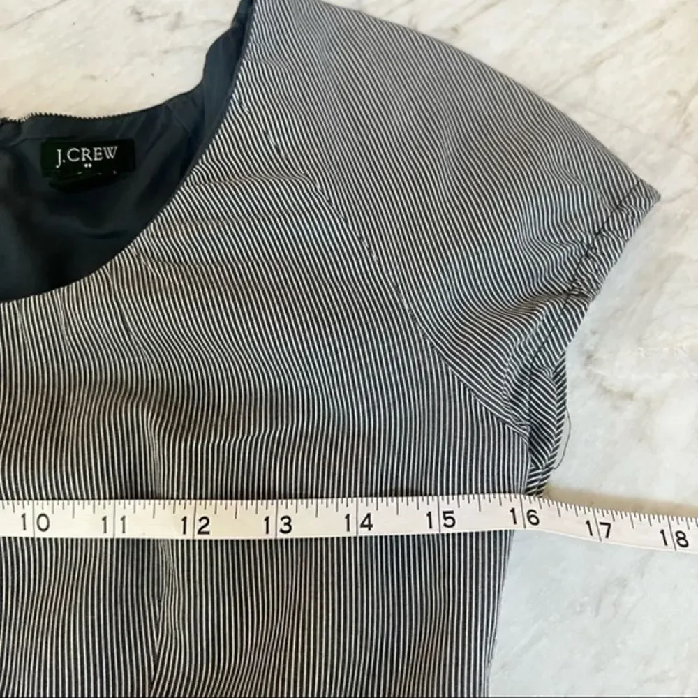 J. Crew Factory Cap Sleeve Pocket Pinstriped Silk Blend Dress size 0.